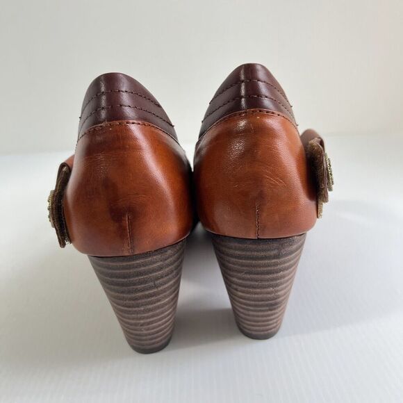 Corkys Elite Dress Pump Women Size 8 Honeysuckle Leather Slip On Brown Art - Picture 5 of 10